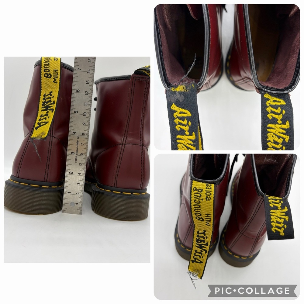 Dr. Martens Womens 9 Mens 8 Boots 1460 8-Eye Cherry Red Smooth Leather Lace Read - Picture 8 of 15